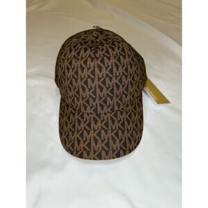 Michael Kors Signature Monogram Logo Adjustable Baseball Hat Brown NWT